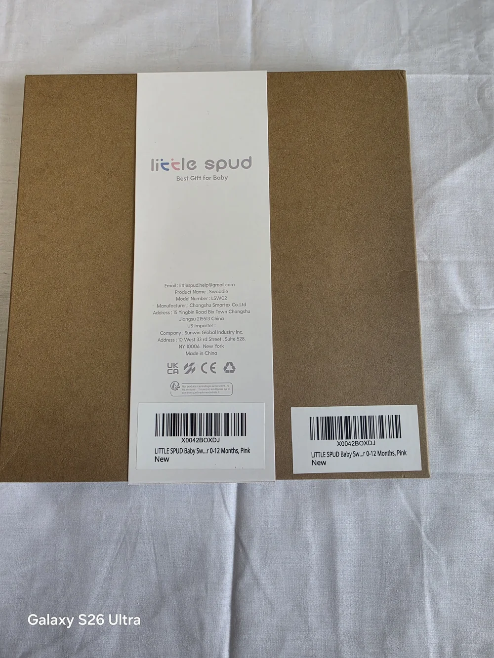 New Little Spud Pink Luxury Baby Gift Box - Premium Muslin Swaddle Blanket NIB